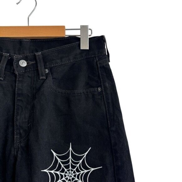 Levis 505 Regular Fit Straight Leg Non Stretch Cotton Men's Custom Jeans 31 X 30 - Picture 4 of 12